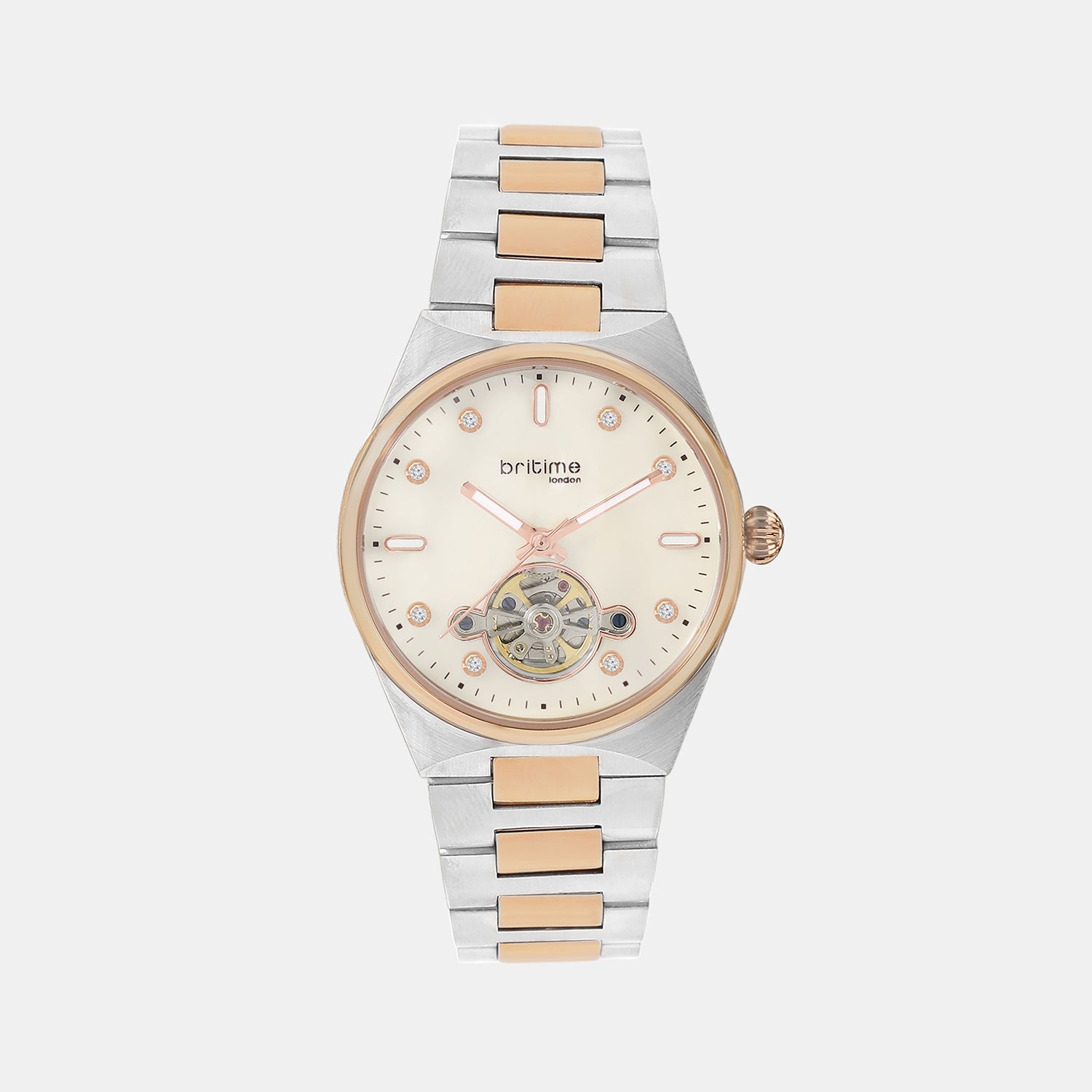 Women Automatic Rose Gold Dial Analog Metal Watch 2567-M130305