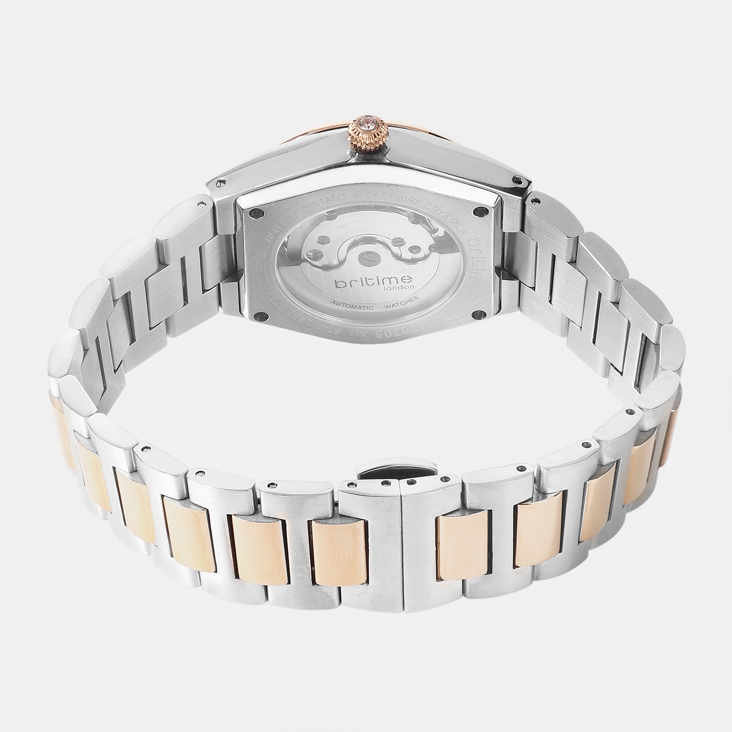 Women Automatic Rose Gold Dial Analog Metal Watch 2567-M130305