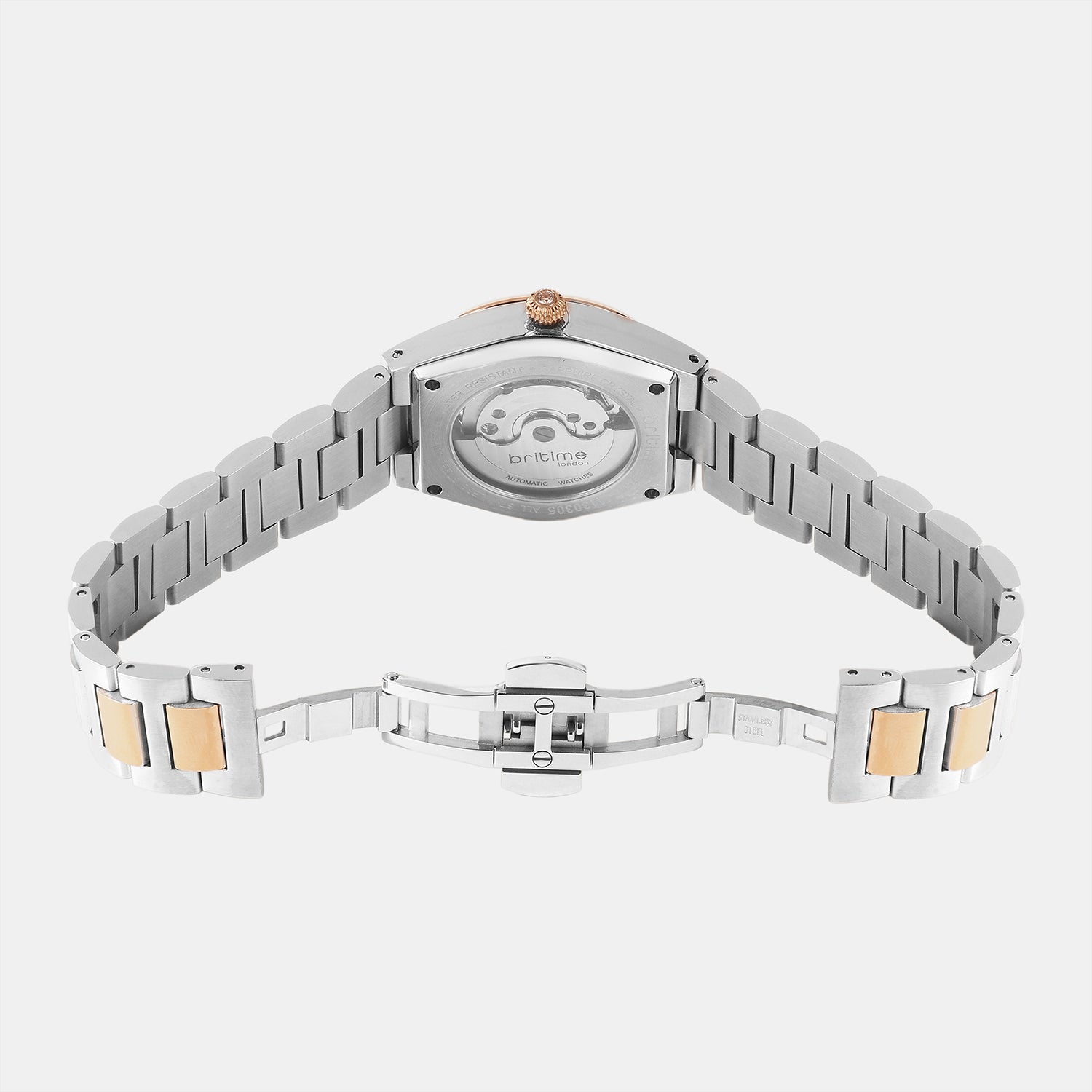 Women Automatic Rose Gold Dial Analog Metal Watch 2567-M130305