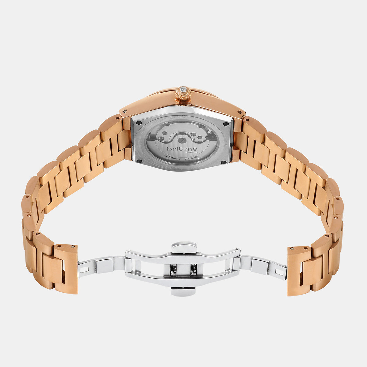 Women Automatic Ivory Dial Analog Metal Watch 2567-M30303