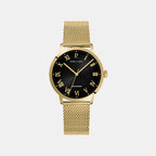 Interval Men Quartz Black Dial Analog Stainless Steel Watch 256G032