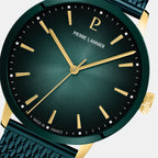 Men Quartz Green Dial Analog Mesh Watch 256G279