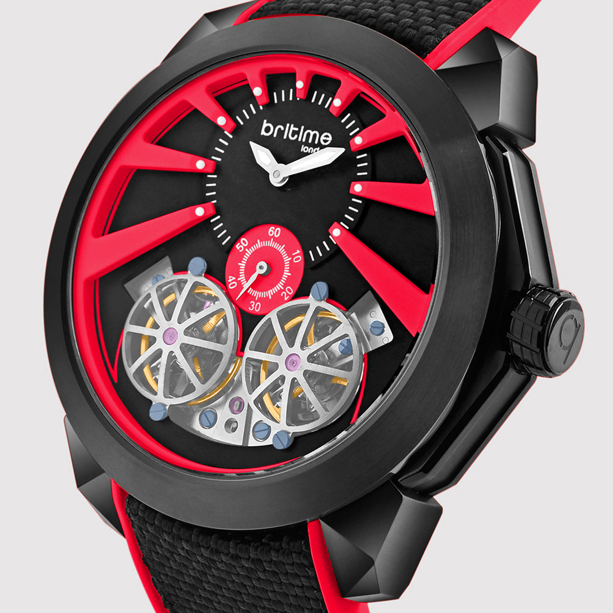 Vortex Men Automatic Red Dial Analog Silicone Watch 257-P11206
