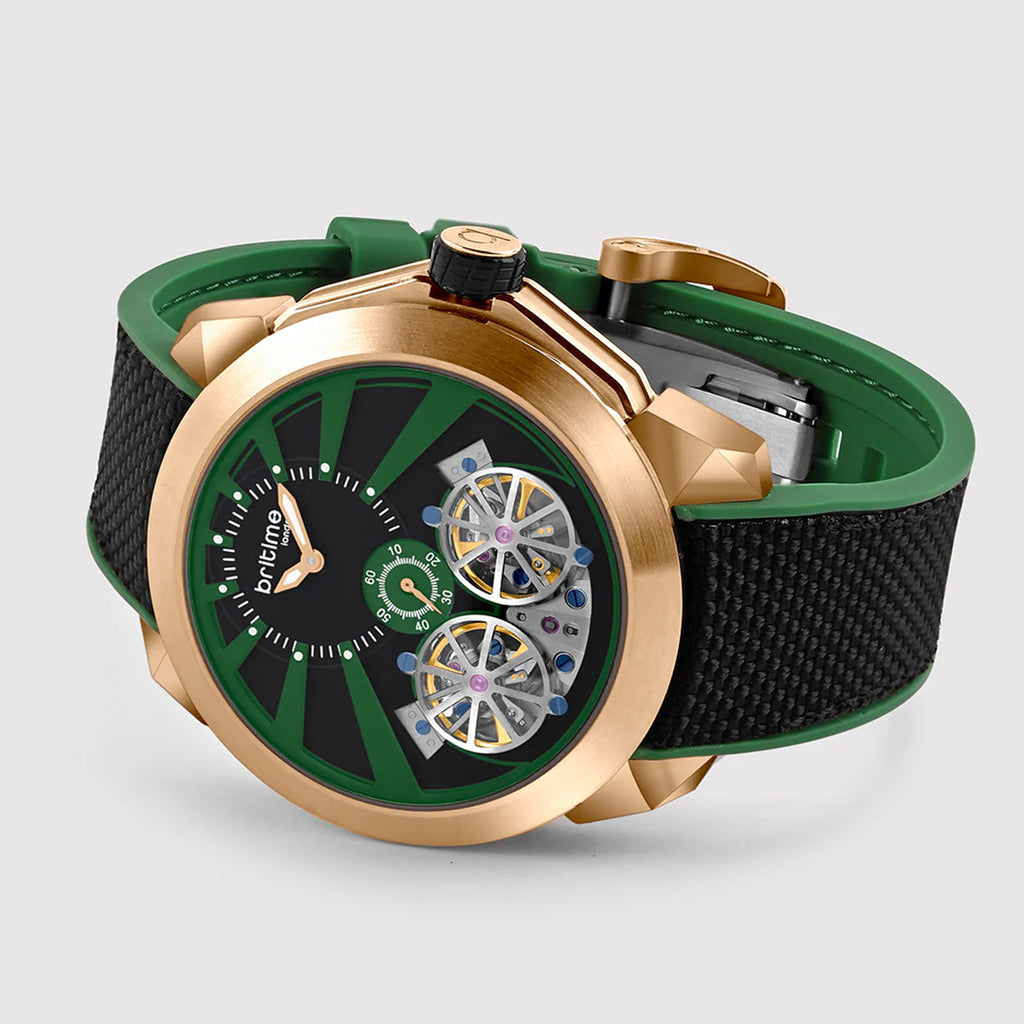Vortex Men Automatic Green Dial Analog Silicone Watch 257-P31406