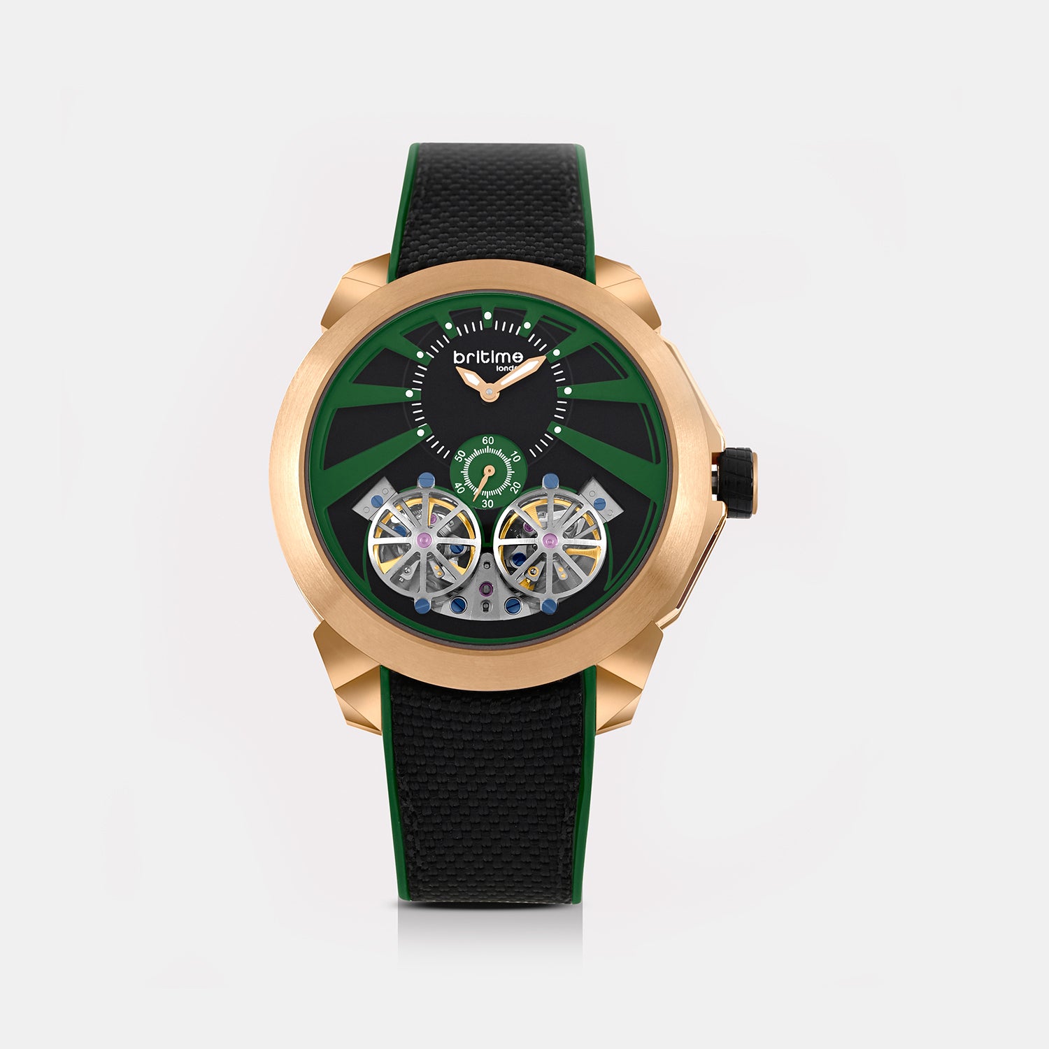 Vortex Men Automatic Green Dial Analog Silicone Watch 257-P31406