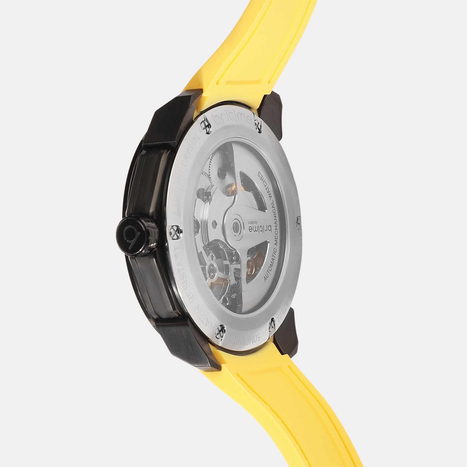 Men Automatic Black Dial Analog Silicone Watch 257-P41306