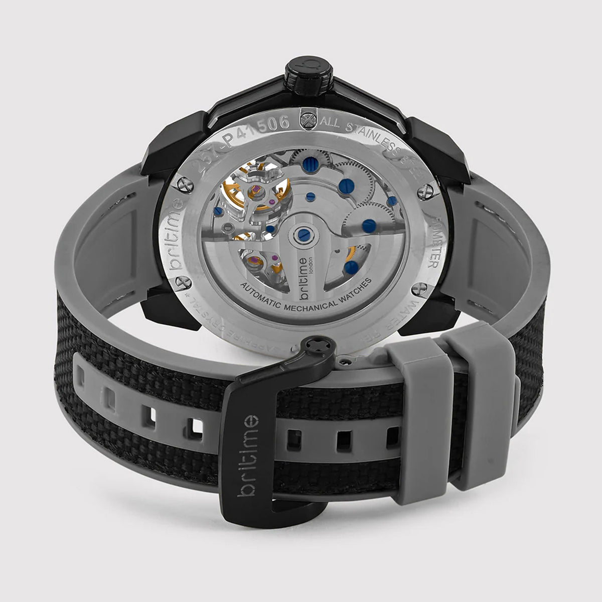 Vortex Men Automatic Black Dial Analog Silicone Watch 257-P41506