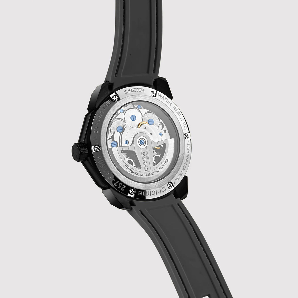 Vortex Men Automatic Black Dial Analog Silicone Watch 257-P41506