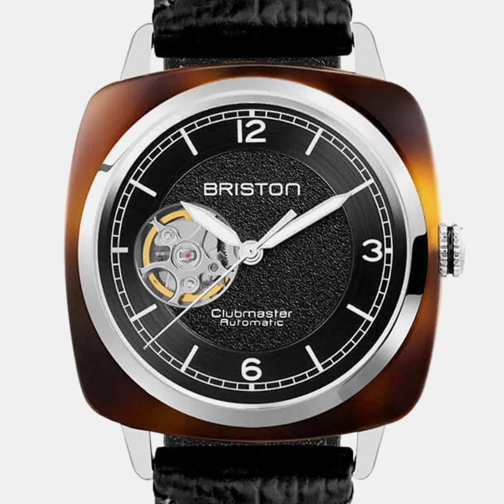 Clubmaster Legend Classic HMS Unisex Automatic Black Dial Analog Leather Watch 25739.SA.T.1.LAB