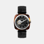 Clubmaster Legend Classic HMS Unisex Automatic Black Dial Analog Leather Watch 25739.SA.T.1.LAB