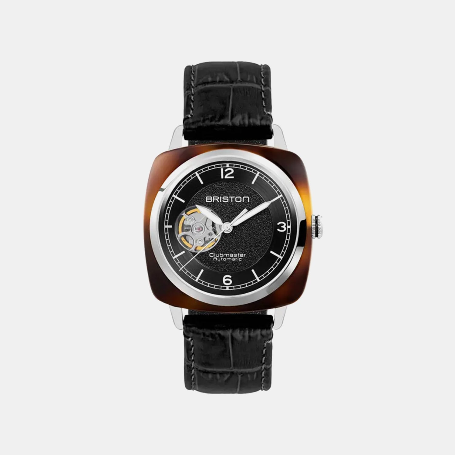Clubmaster Legend Classic HMS Unisex Automatic Black Dial Analog Leather Watch 25739.SA.T.1.LAB