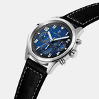 Aviator Men Quartz Blue Dial Chronograph Leather Watch 257H164