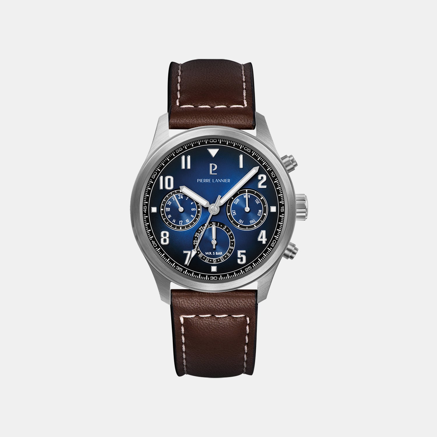 Aviator Men Quartz Blue Dial Chronograph Leather Watch 257H164