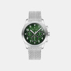 Men Quartz Green Dial Chronograph Mesh Watch 257H171