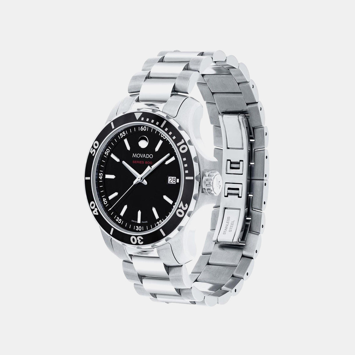 Series 800 Men Quartz Black Dial Analog Stainless Steel Watch 2600135