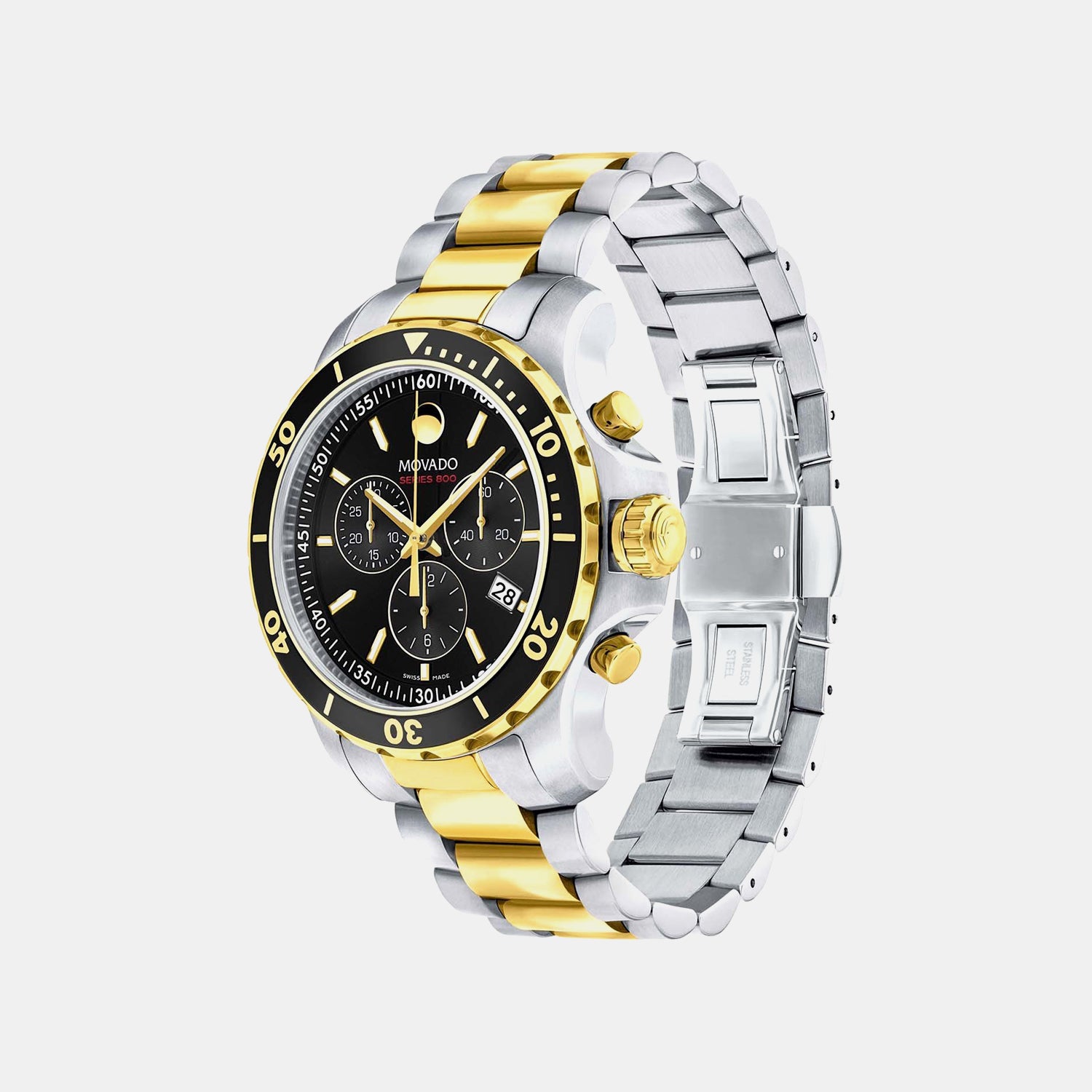 Series 800 Men Quartz Black Dial Chronograph Stainless Steel Watch 2600146