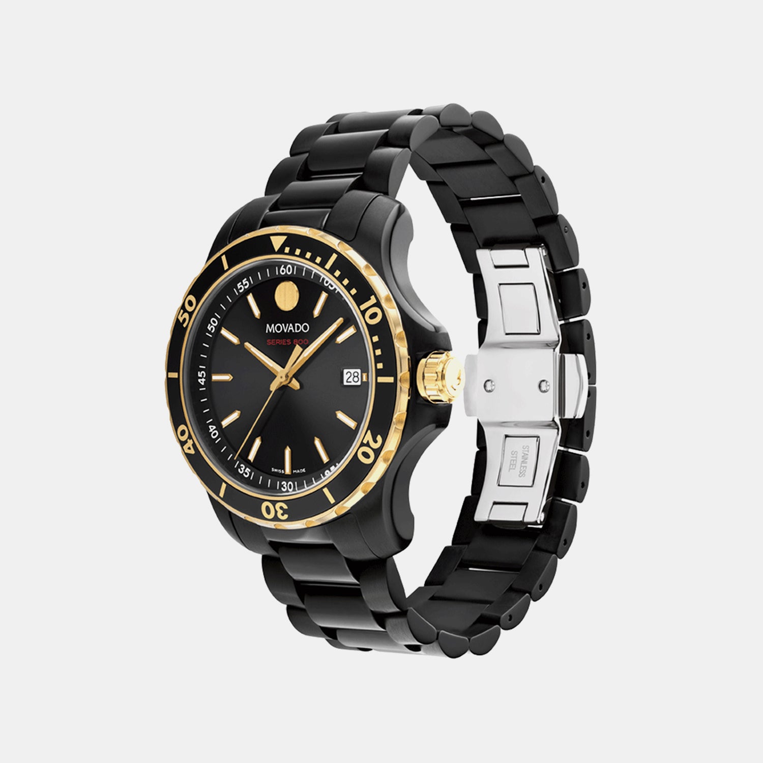 Series 800 Men Quartz Black Dial Chronograph Stainless Steel Watch 2600161