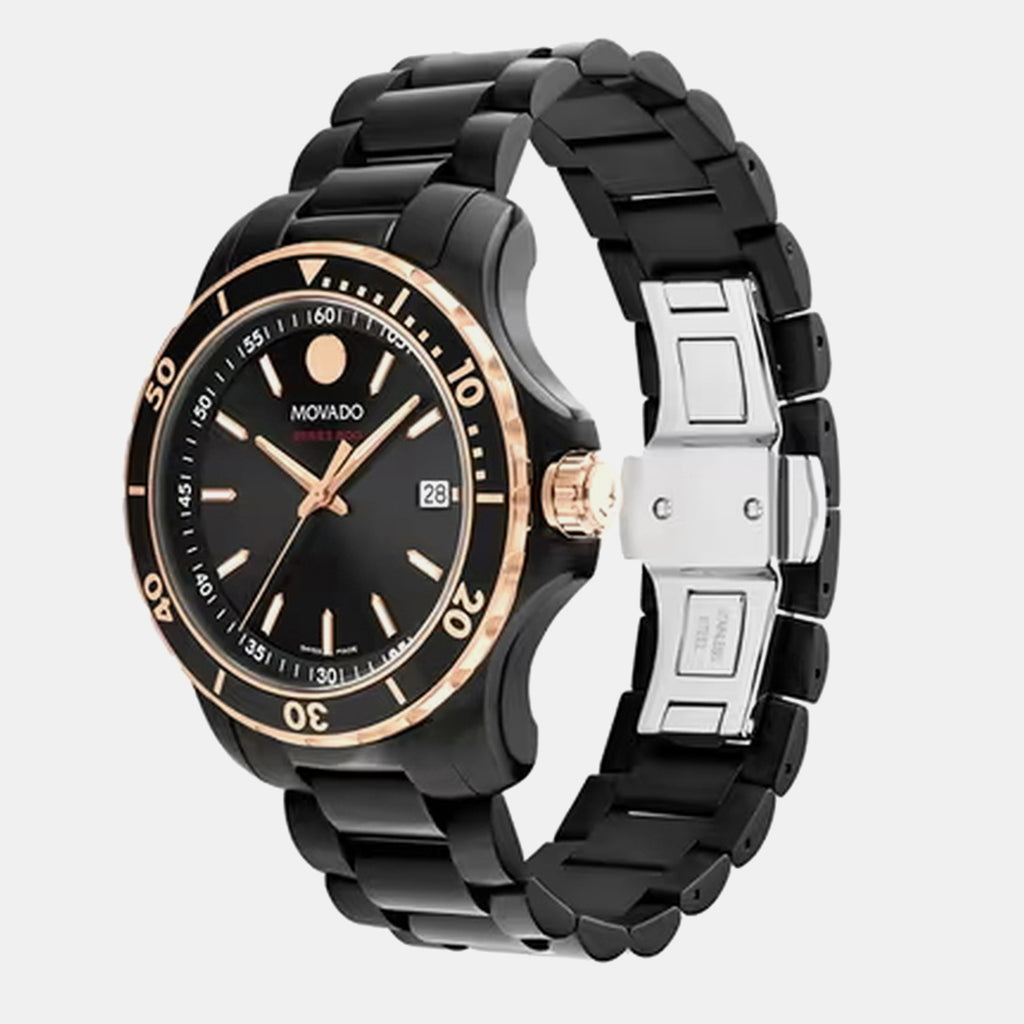 Series 800 Men Quartz Black Dial Analog Stainless Steel Watch 2600162