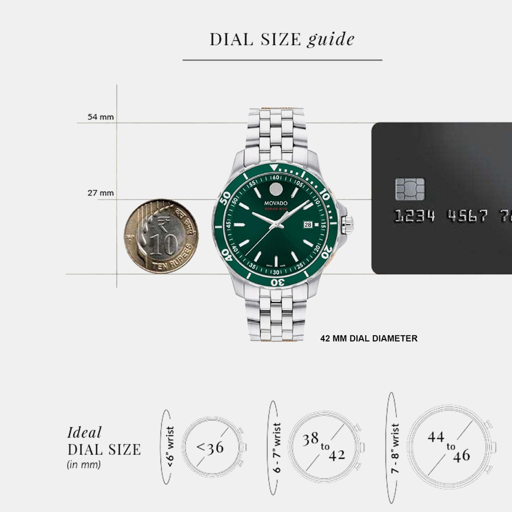 Series 800 Men Quartz Green Dial Analog Stainless Steel Watch 2600184
