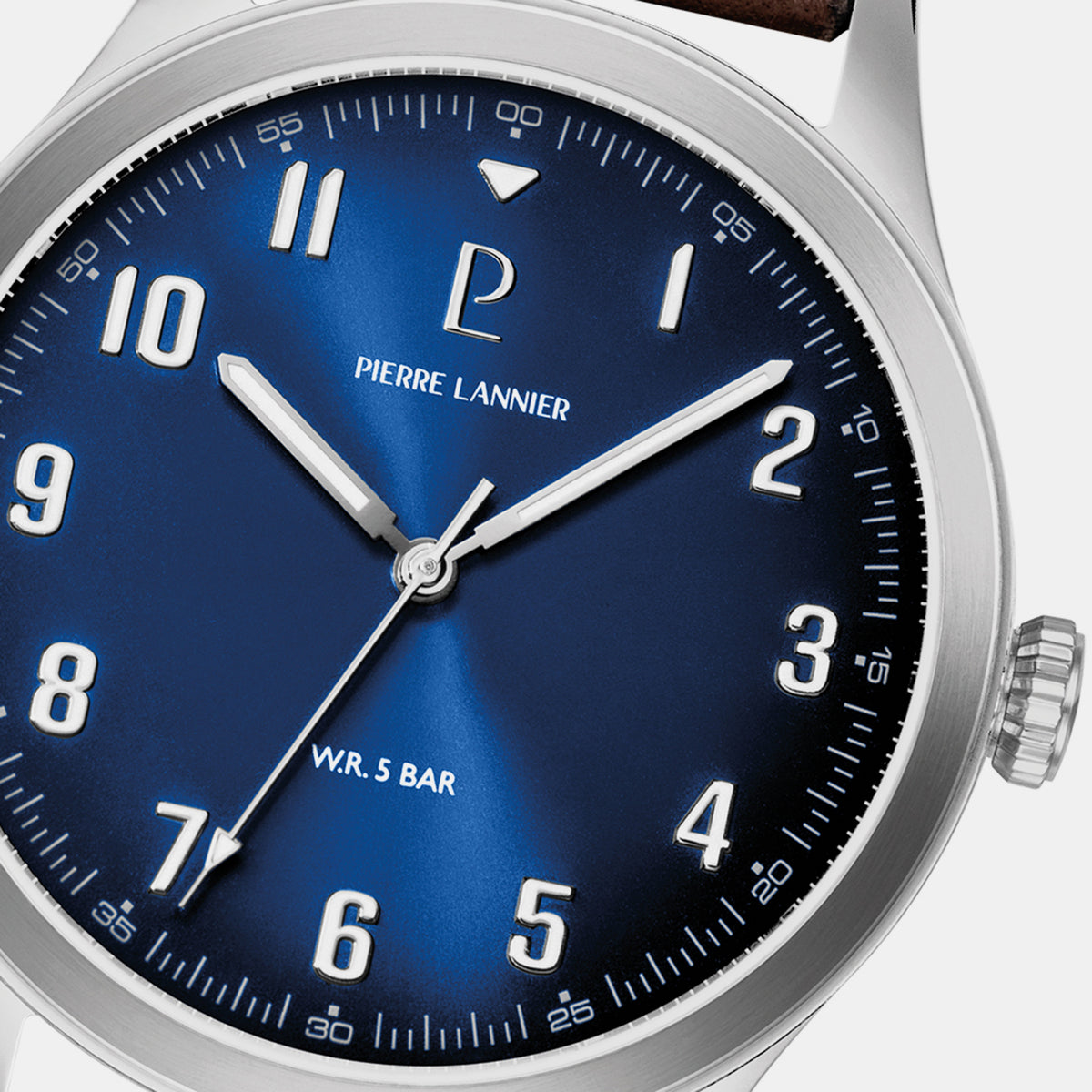 Men Quartz Blue Dial Analog Leather Watch 260G164