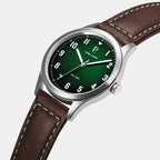 Aviateur Men Quartz Green Dial Analog Leather Watch 260G174