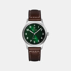 Aviateur Men Quartz Green Dial Analog Leather Watch 260G174