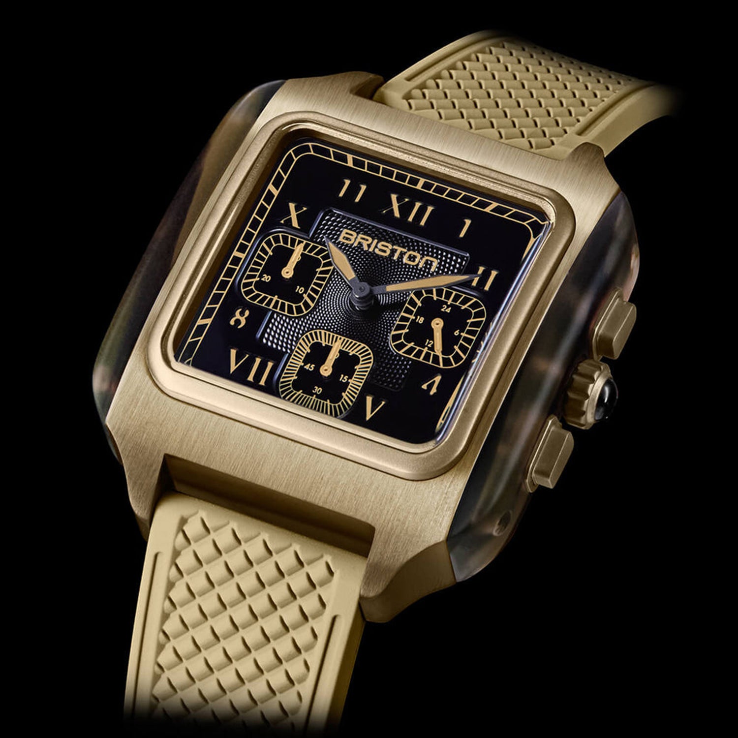 Unisex Quartz Black Dial Chronograph Rubber Watch 261838.PKAM.TJ.19.FK