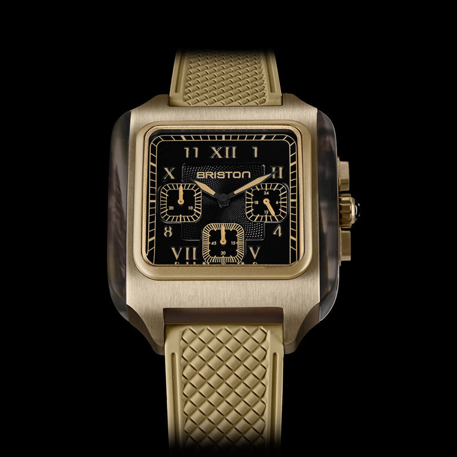 Unisex Quartz Black Dial Chronograph Rubber Watch 261838.PKAM.TJ.19.FK