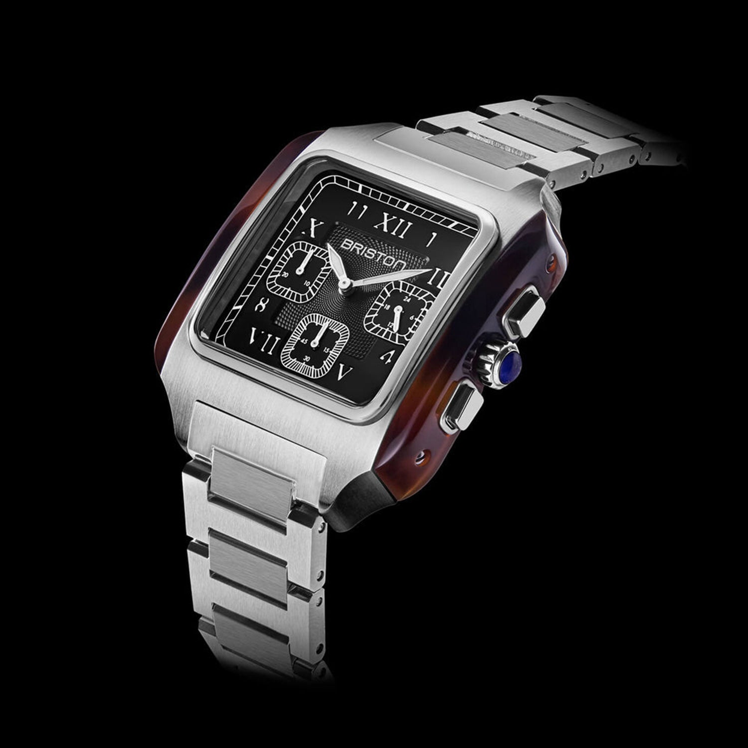 Unisex Quartz Black Dial Chronograph Stainless Steel Watch 261838.SA.T.1.SB