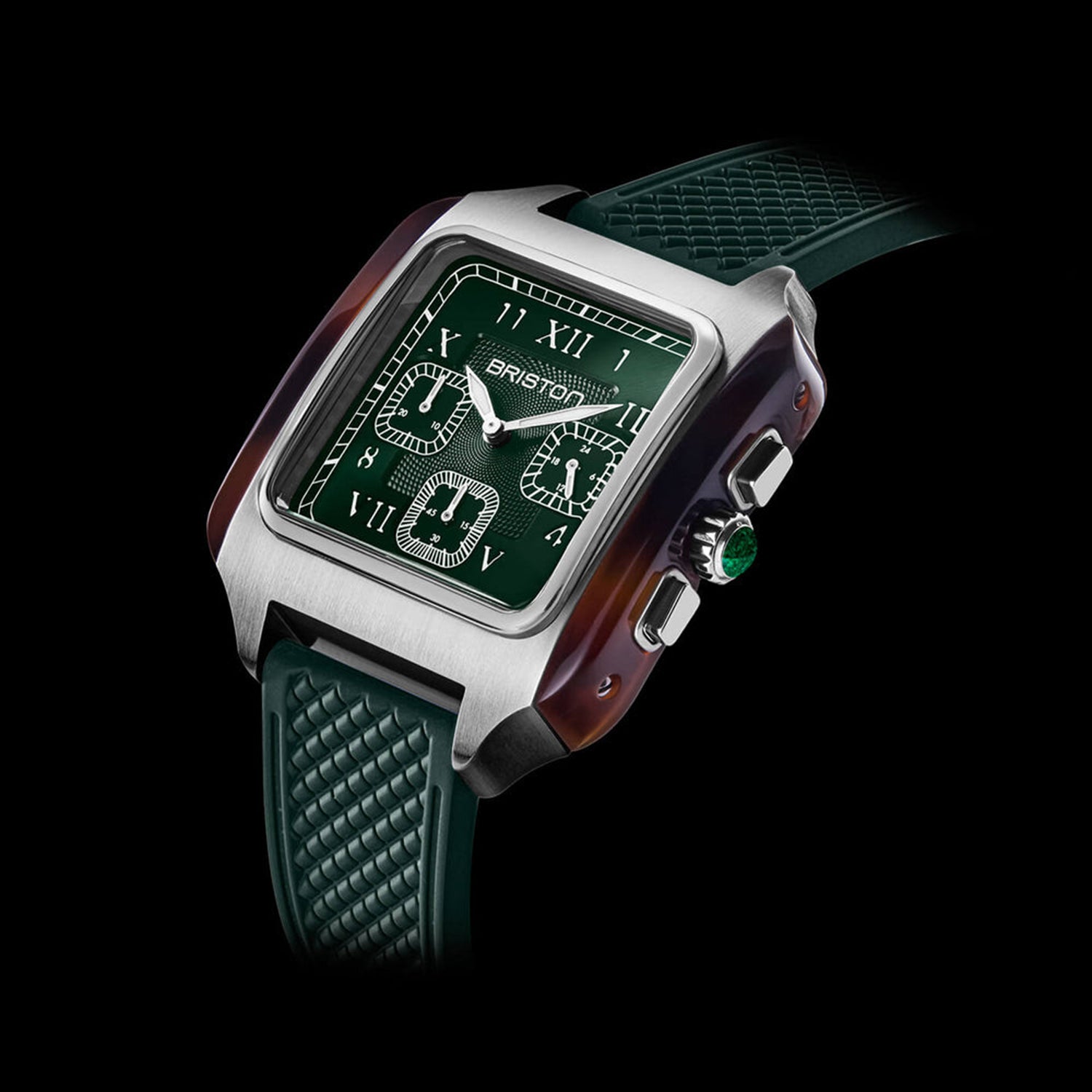Men Quartz Green Dial Chronograph Rubber Watch 261838.SA.T.10.FBG
