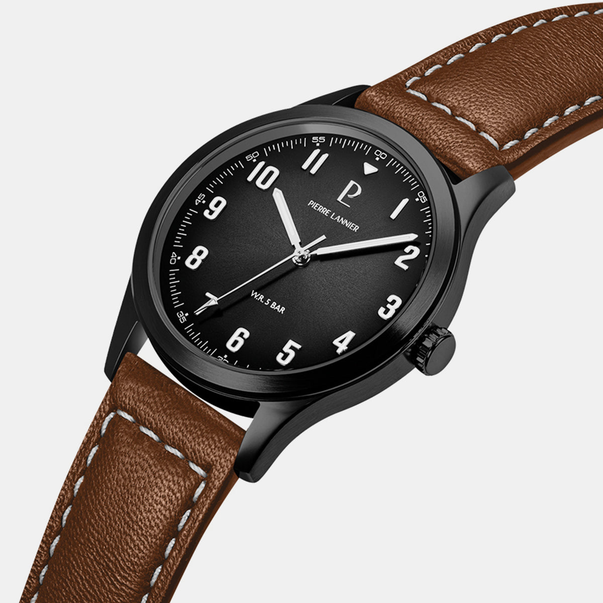 Aviateur Men Quartz Grey Dial Analog Leather Watch 261K434