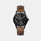 Aviateur Men Quartz Grey Dial Analog Leather Watch 261K434