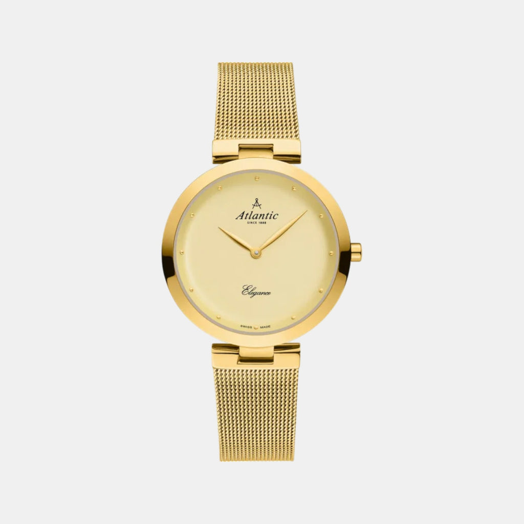 Elegance Classic Women Quartz Gold Dial Analog Mesh Watch 29036.45.31MB