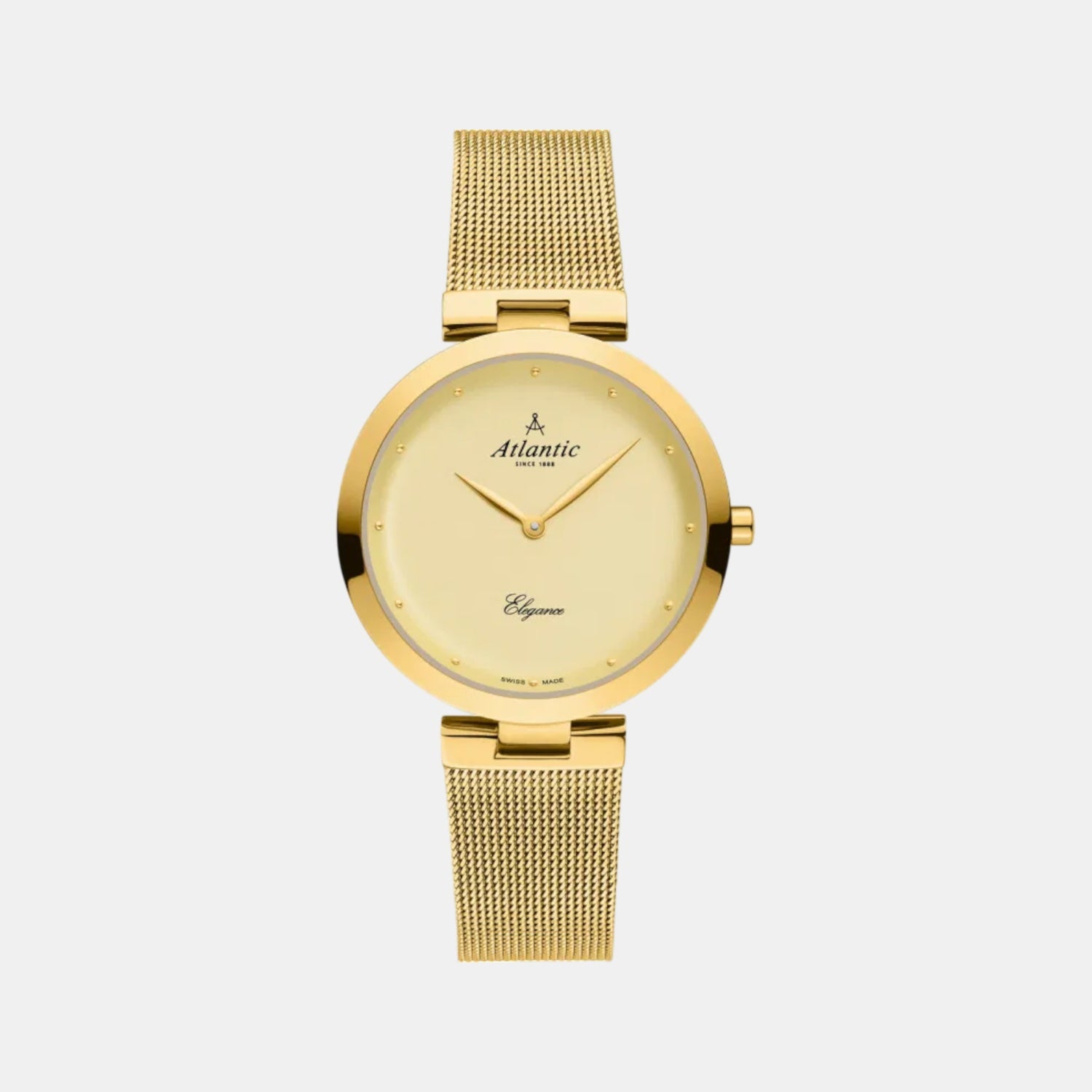 Elegance Classic Women Quartz Gold Dial Analog Mesh Watch 29036.45.31MB