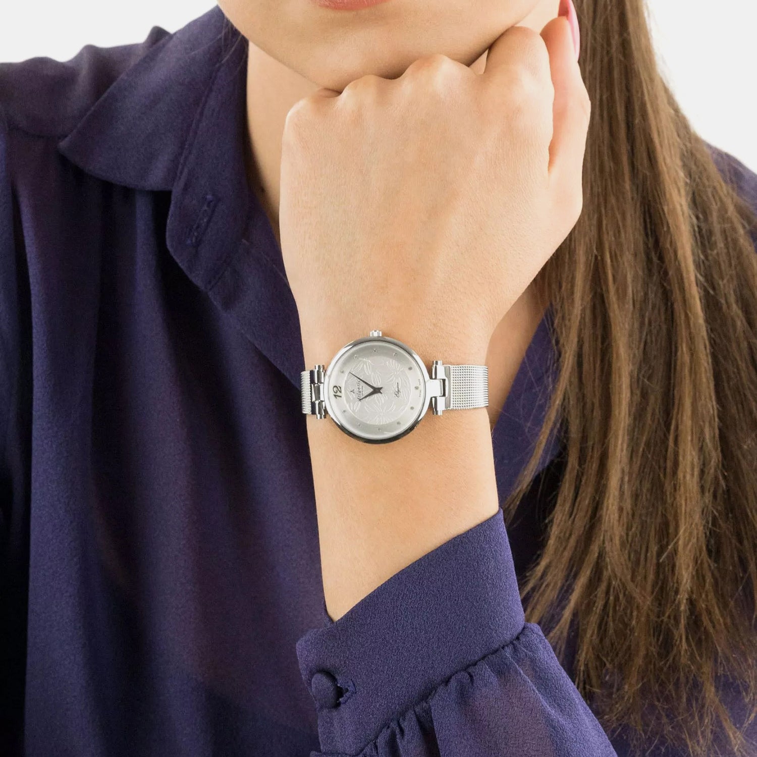 Women Quartz White Dial Analog Mesh Watch 29037.41.21MB