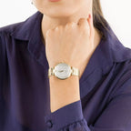 Elegance Floral Women Quartz White Dial Analog Mesh Watch 29037.45.21MB