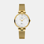 Elegance Floral Women Quartz White Dial Analog Mesh Watch 29037.45.21MB