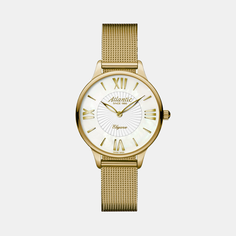 Atlantic Women Quartz Mother Of Pearl Dial Analog Mesh Watch 29038.45.08MB-1