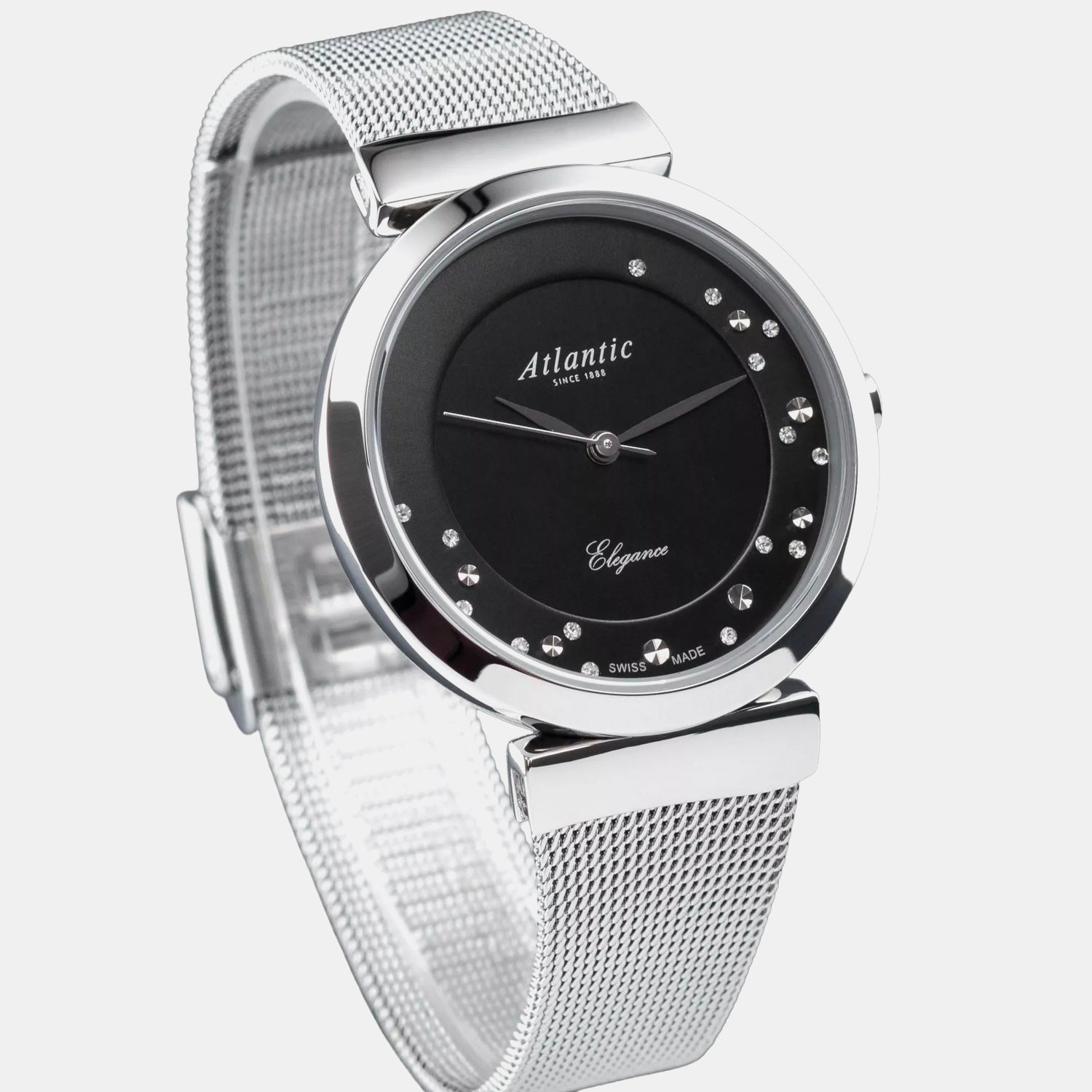 Women Quartz Black Dial Analog Stainless Steel Watch 29039.41.69MB