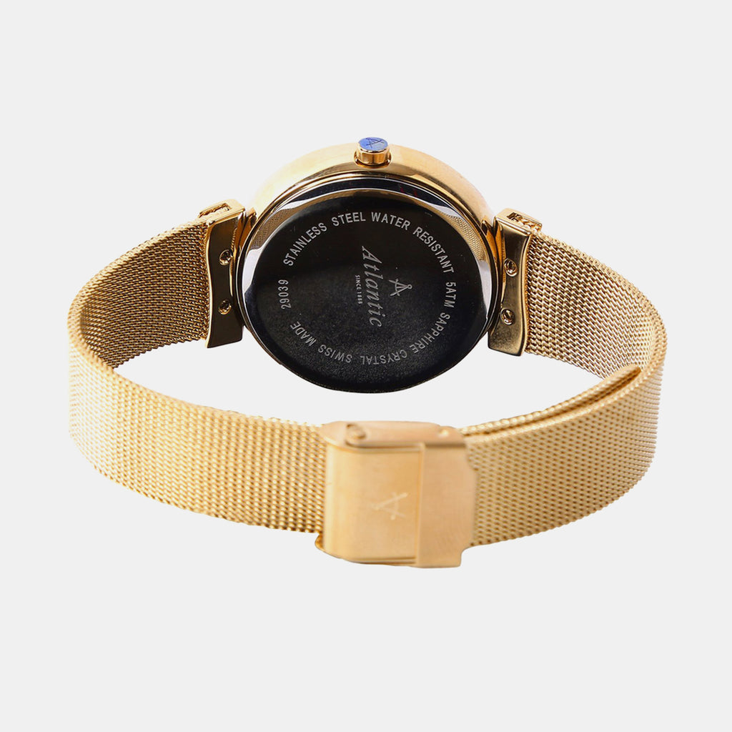 Elegance Women Quartz Gold Dial Analog Stainless Steel Watch 29039.45.39MB