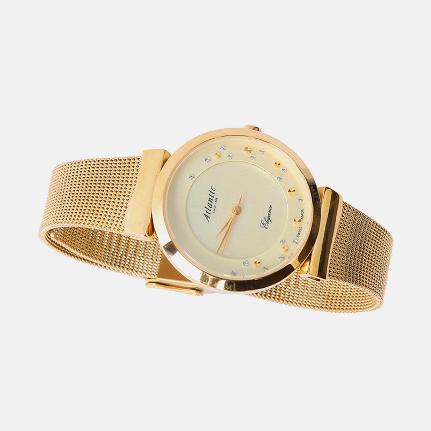 Elegance Women Quartz Gold Dial Analog Stainless Steel Watch 29039.45.39MB