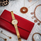 Elegance Women Quartz Gold Dial Analog Stainless Steel Watch 29039.45.39MB