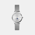 Elegance Moonphase Women Quartz Silver Dial Analog Mesh Watch 29040.41.27MB