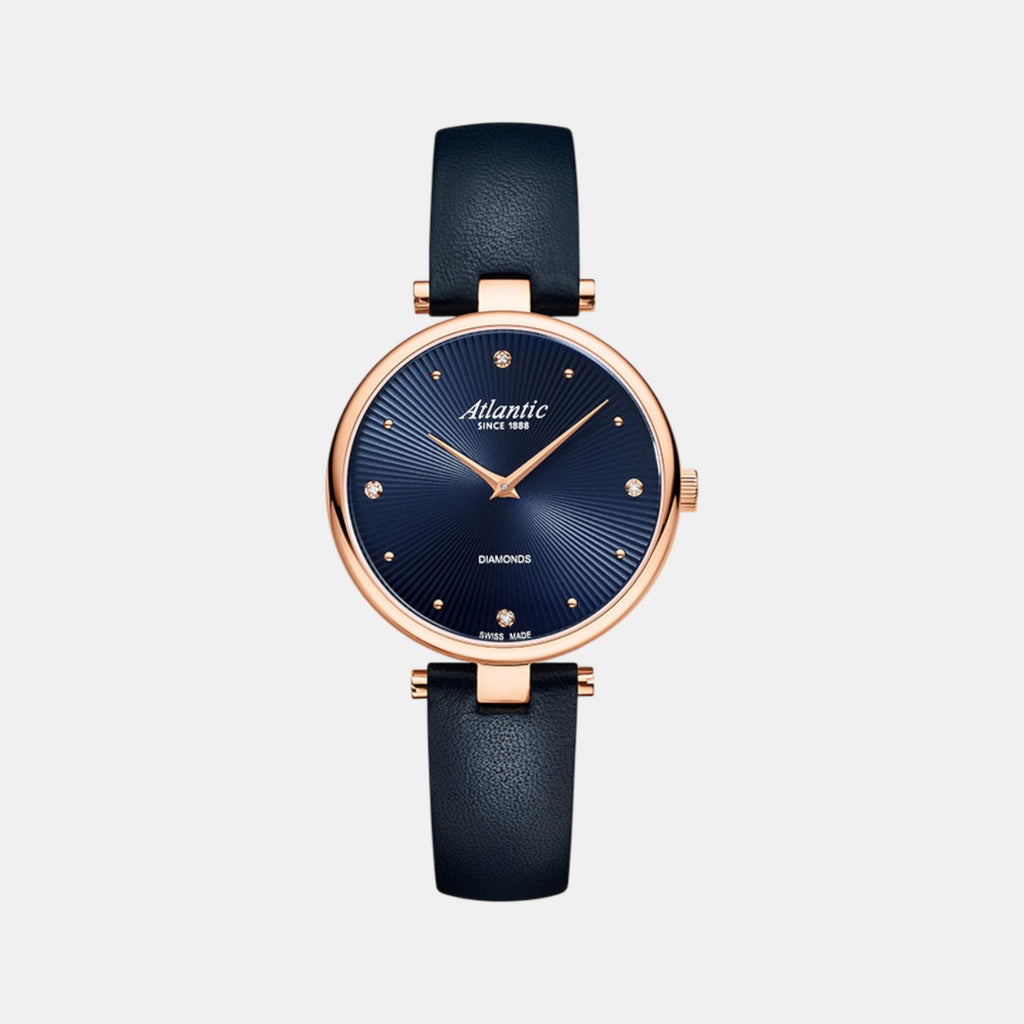 Elegance Royal Women Quartz Blue Dial Analog Leather Watch 29044.44.57