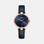 Elegance Royal Women Quartz Blue Dial Analog Leather Watch 29044.44.57