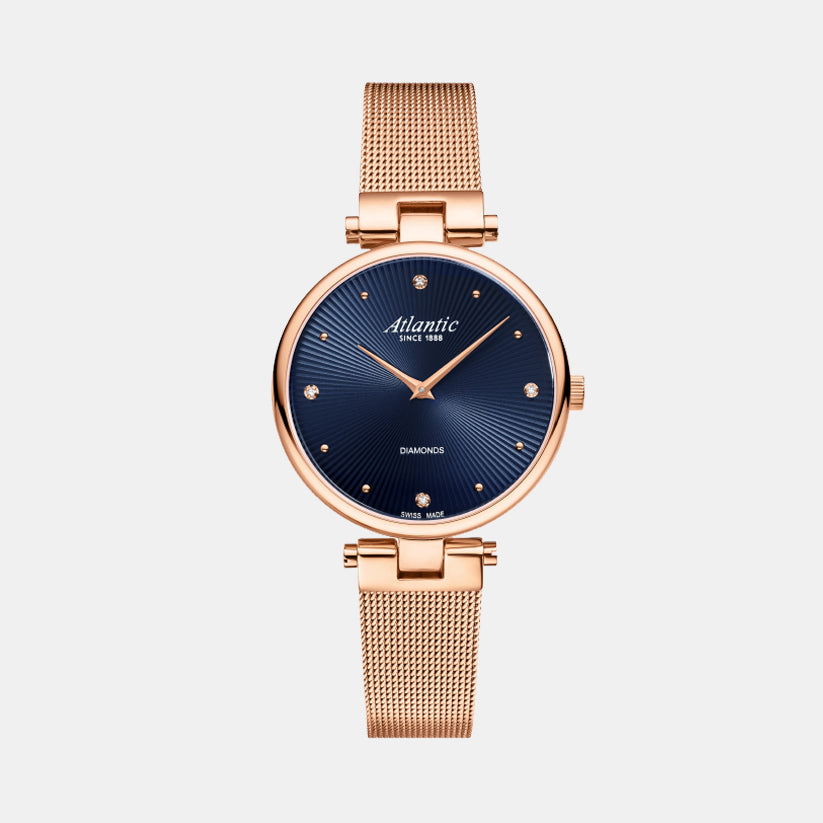 Atlantic Women Quartz Blue Dial Analog Mesh Watch 29044.44.57MB-1
