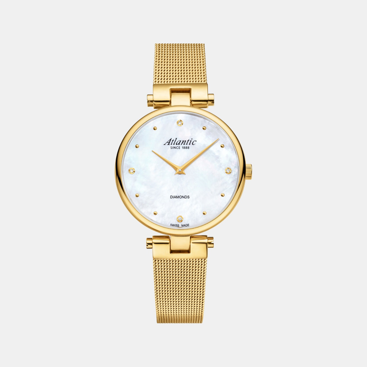 Elegance Royal Women Quartz Mother Of Pearl Dial Analog Mesh Watch 29044.45.07GMB