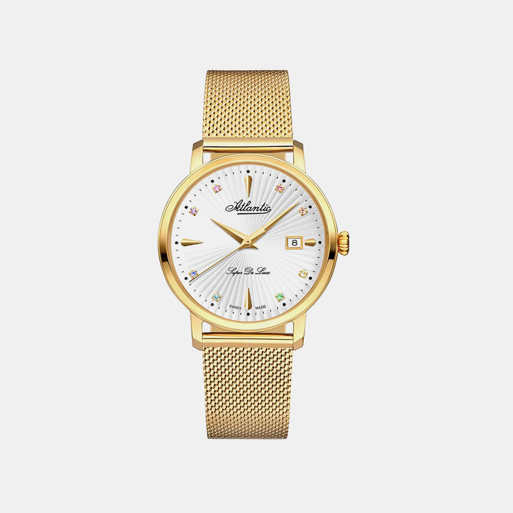 Super De Luxe Women Quartz White Dial Analog Stainless Steel Watch 29355.45.29MB
