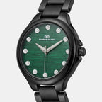 Women Quartz Green Dial Analog Metal Watch 2014F-M0414