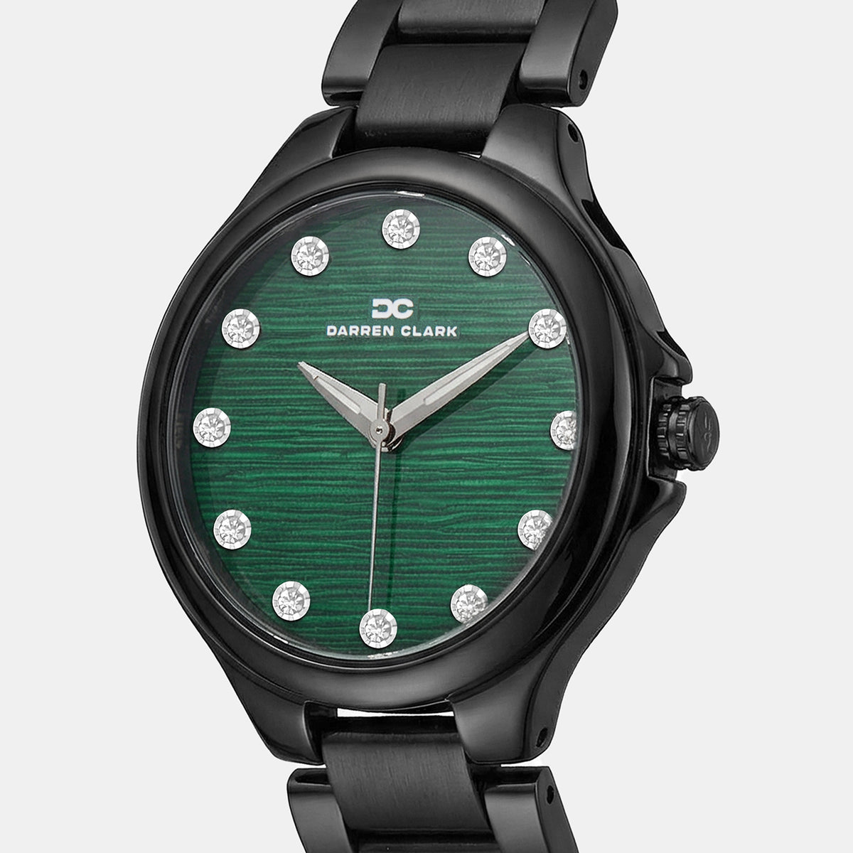 Women Quartz Green Dial Analog Metal Watch 2014F-M0414
